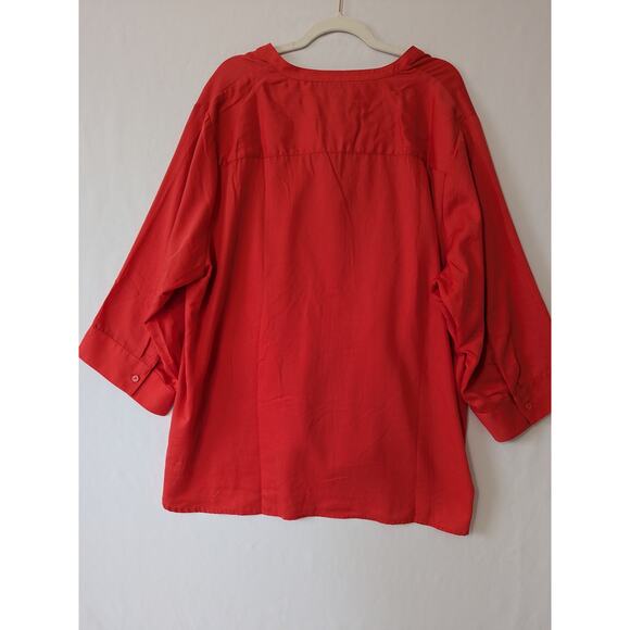 Westbound Woman Wrinkle Free Button Up Shirt Coral Orange Size 3X Office Casual - Picture 3 of 8